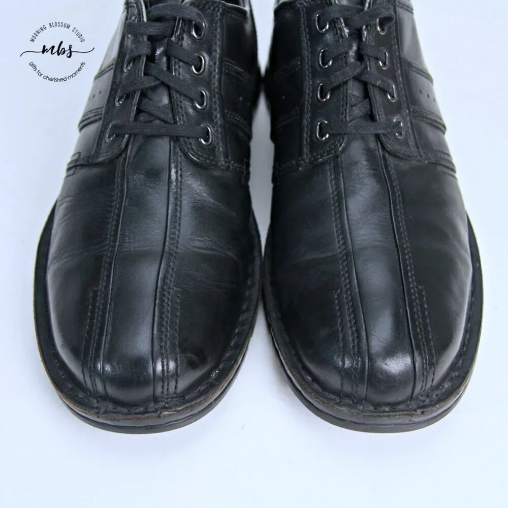 Clarks Mens‎ Touareg Vibe Leather Lace Up Oxfords Black Men 12